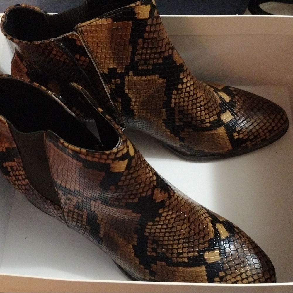 Calvin Klein SnakePrint Booties